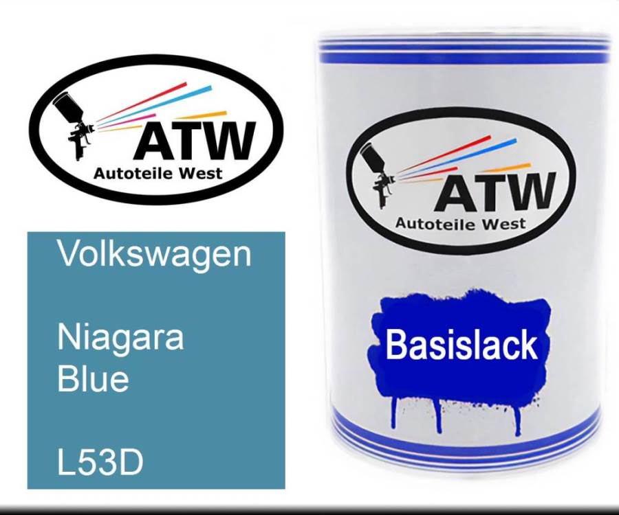 Volkswagen, Niagara Blue, L53D: 500ml Lackdose, von ATW Autoteile West.